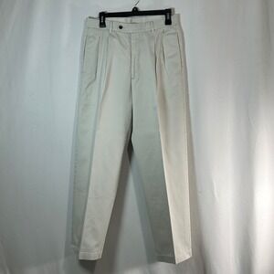 Gary Player Mens Pleated Flat Front Khaki Cotton Dress Pants 32x30